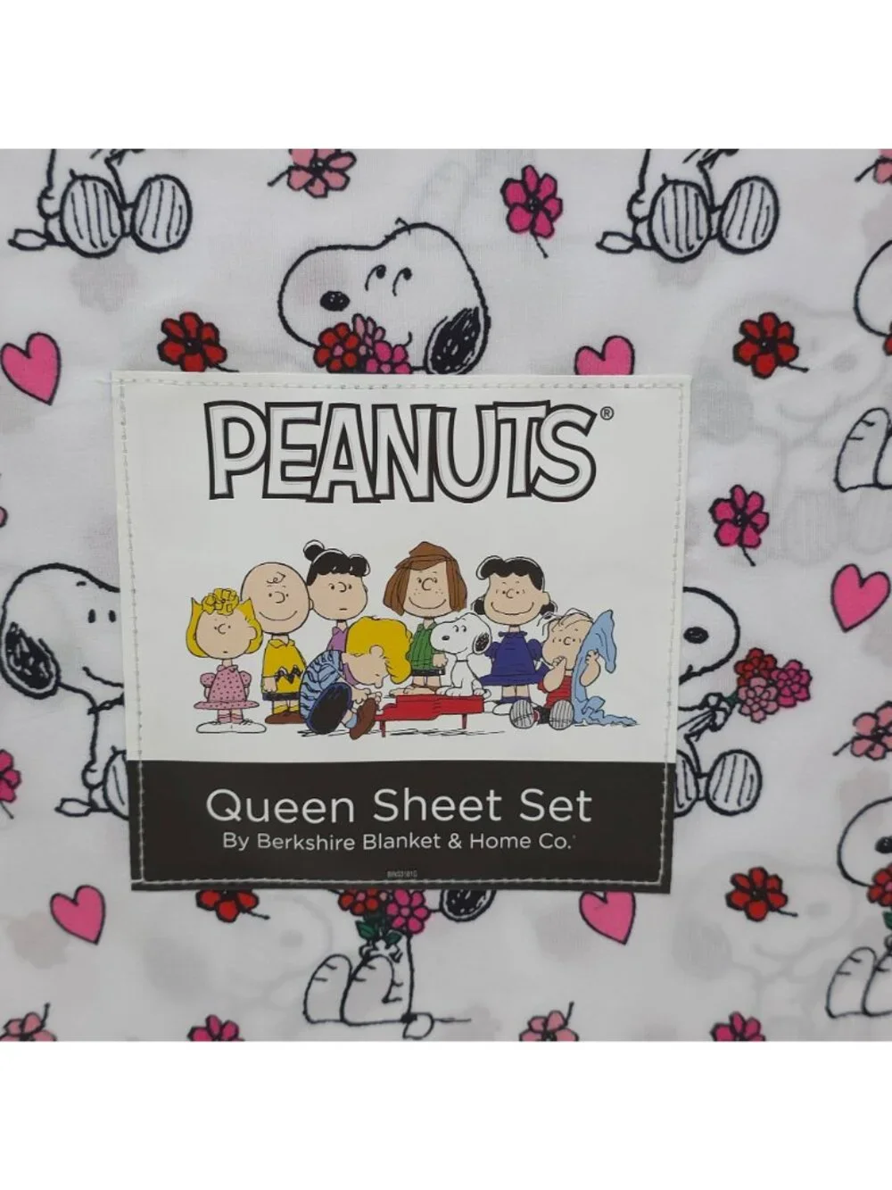 Peanuts Snoopy Hearts & Flowers Queen Sheet Set By Berkshire Valentines